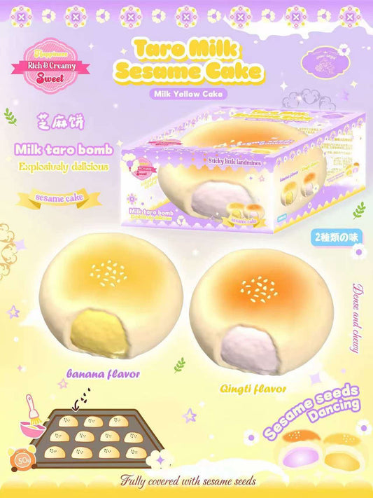 Taro Milk Sesame Cake Squishy