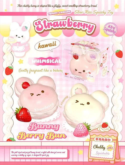 Strawberry Kira Bunny Berry Bun Squishy