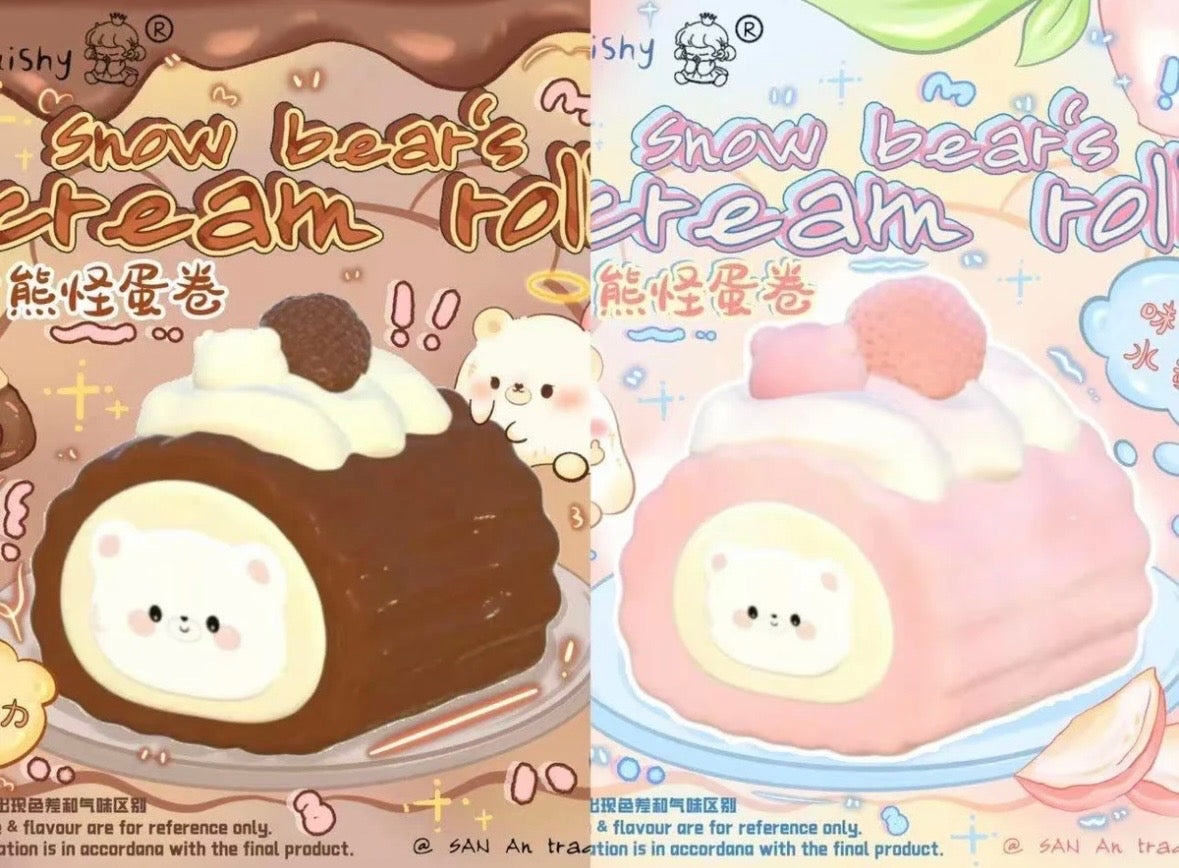 3an Snow Bear Steam Roll Cake Squishy